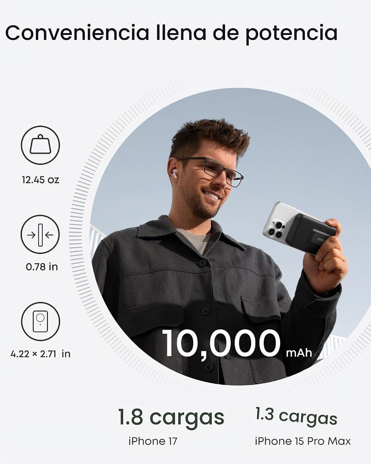 Power Bank ANKER MAGGO 10K 15W MAGSAFE - Imagen 4