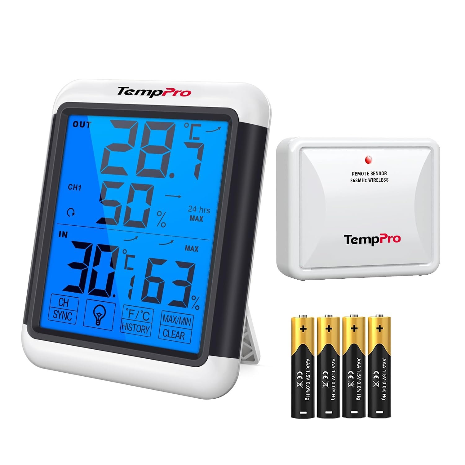 ThermoPro TP65A - Higrómetro de interior y exterior