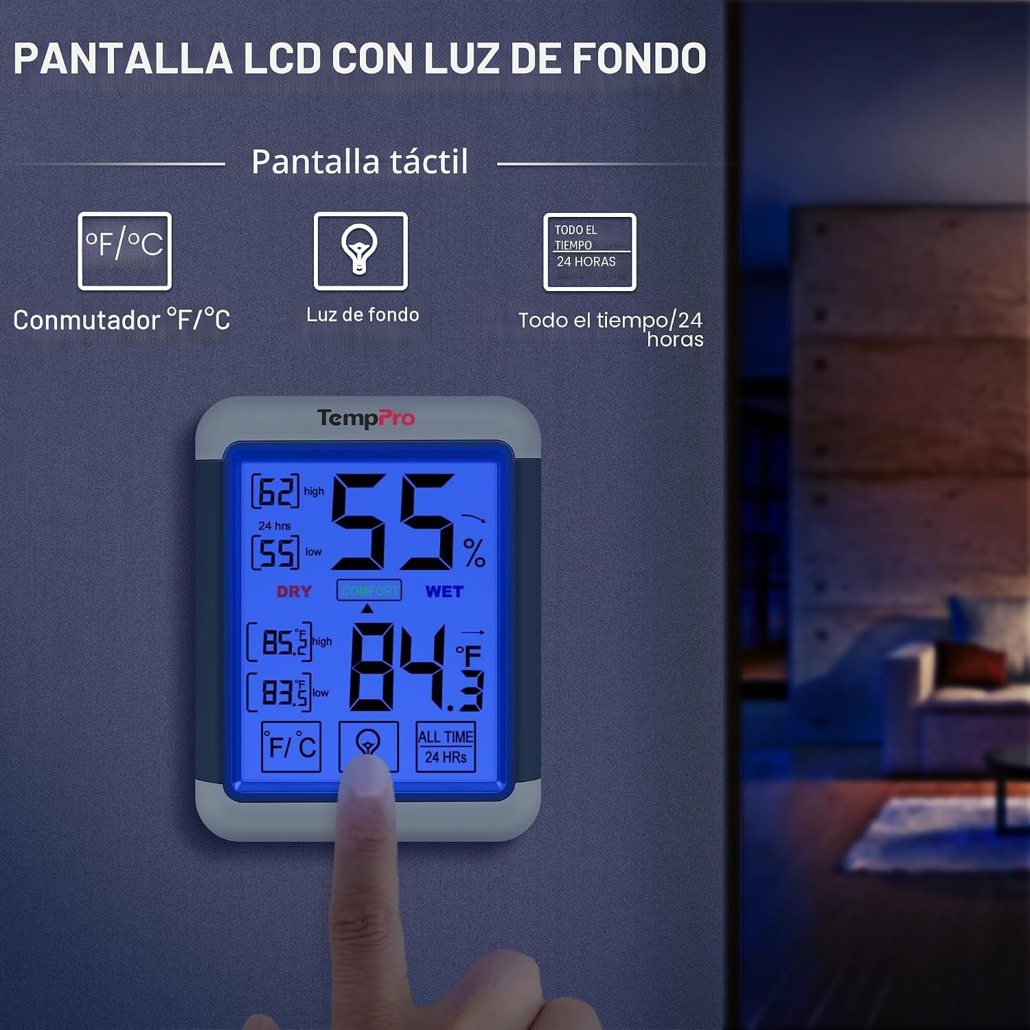 ThermoPro TP55 - Higrómetro digital de interior - Imagen 3