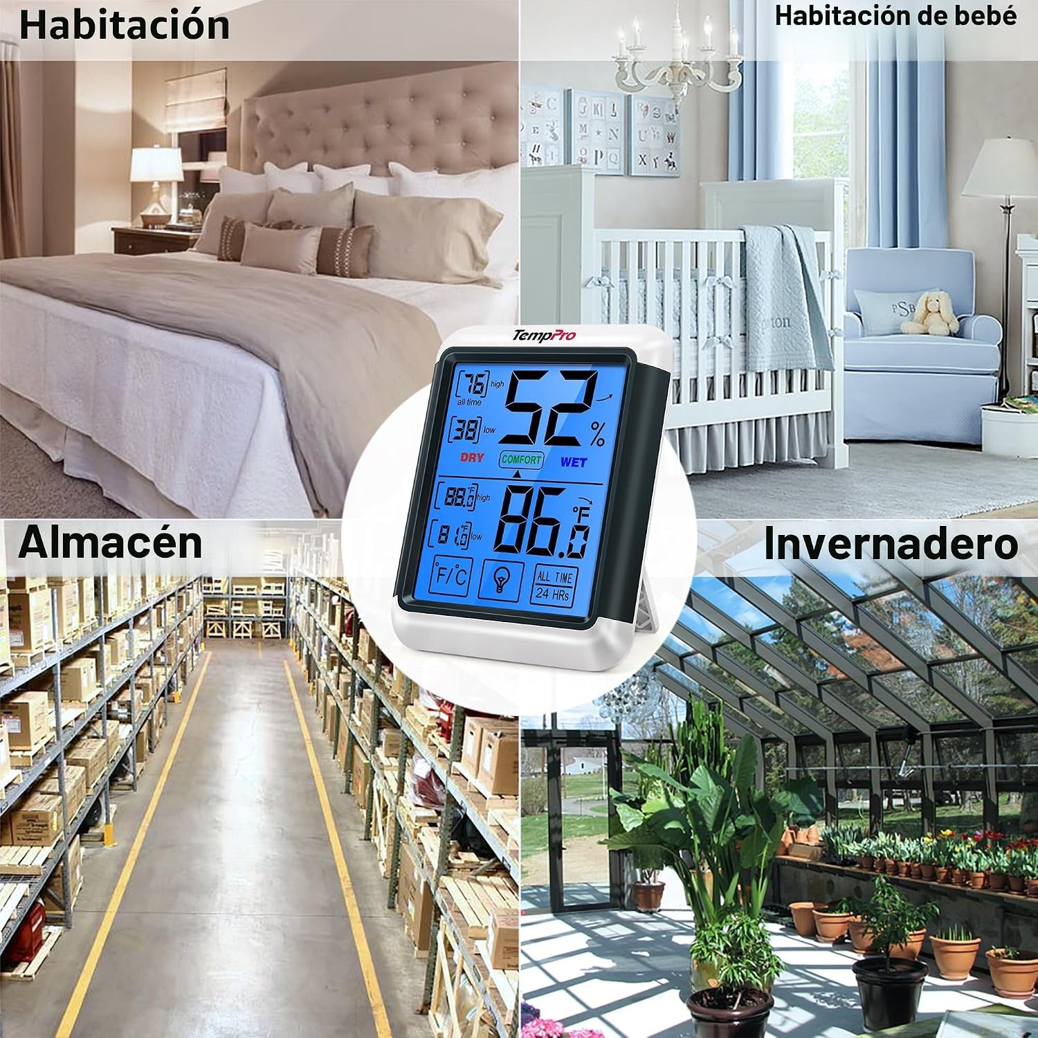 ThermoPro TP55 - Higrómetro digital de interior - Imagen 4