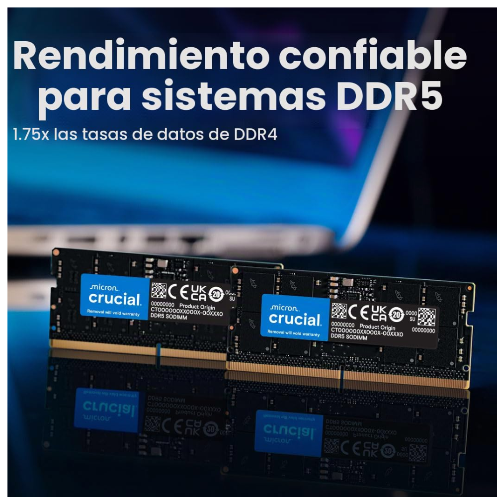 DDR5 8GB 4800 CRUCIAL PARA PORTATIL CT8G48C40S5 - Imagen 2