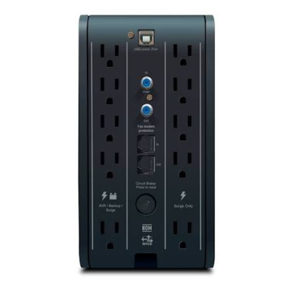 UPS INTELIGENTE CDP CON ESTABILIZADOR VOLTAJE Y PANTALLA 1200VA/720W 10 TOMAS - Imagen 2