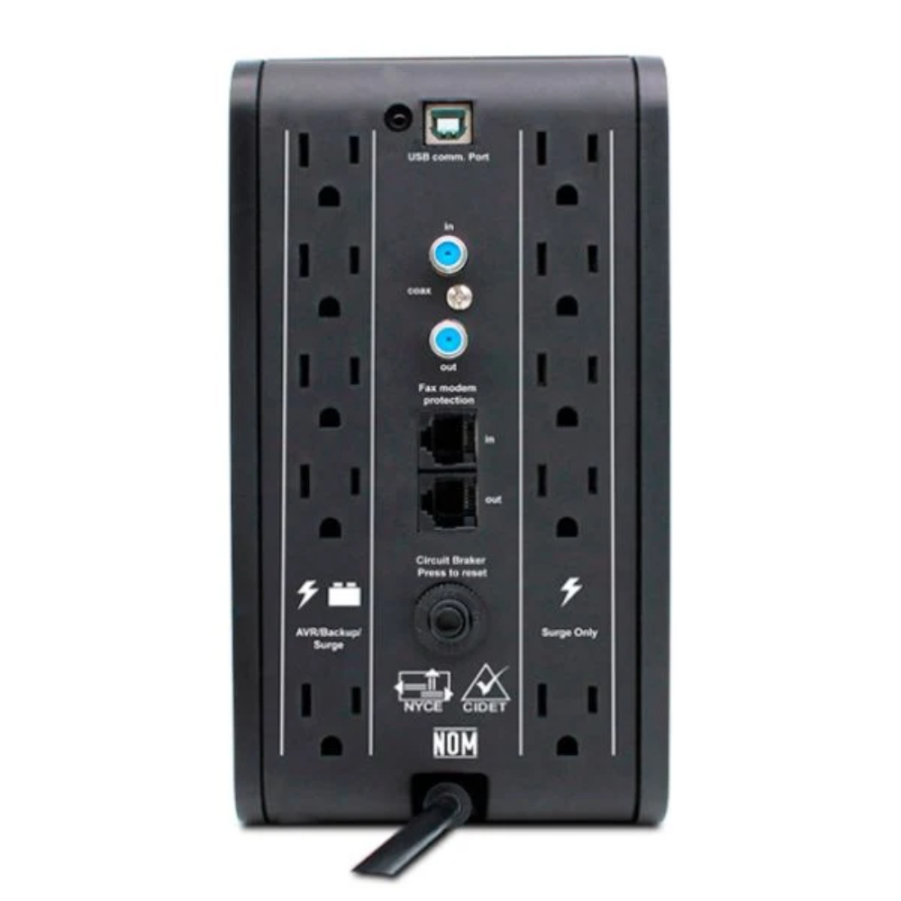 UPS INTELIGENTE CDP CON ESTABILIZADOR VOLTAJE Y PANTALLA 1500VA/900W 10 TOMAS - Imagen 2